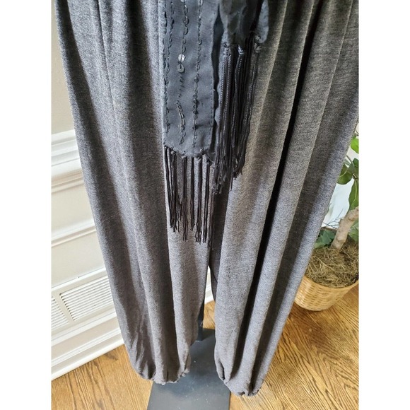 Inseparable Women's Black & Gray Rayon Long Sleeve V-Neck Jumpsuits Size Large - Picture 4 of 10